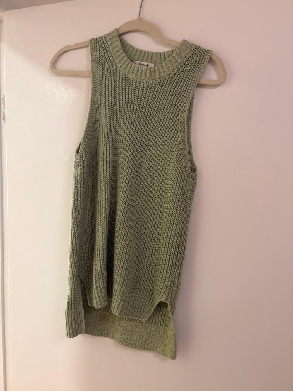 Madewell Green Knit Sleeveless Tunic